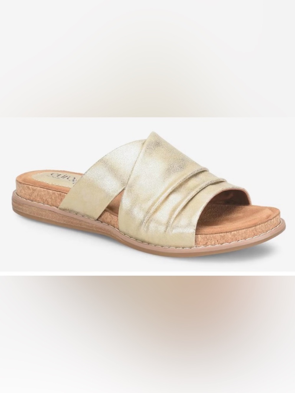 Eurosoft Women's Elesha Sandals Metallic Gold 8.5 Like New Comfort Slide Casual